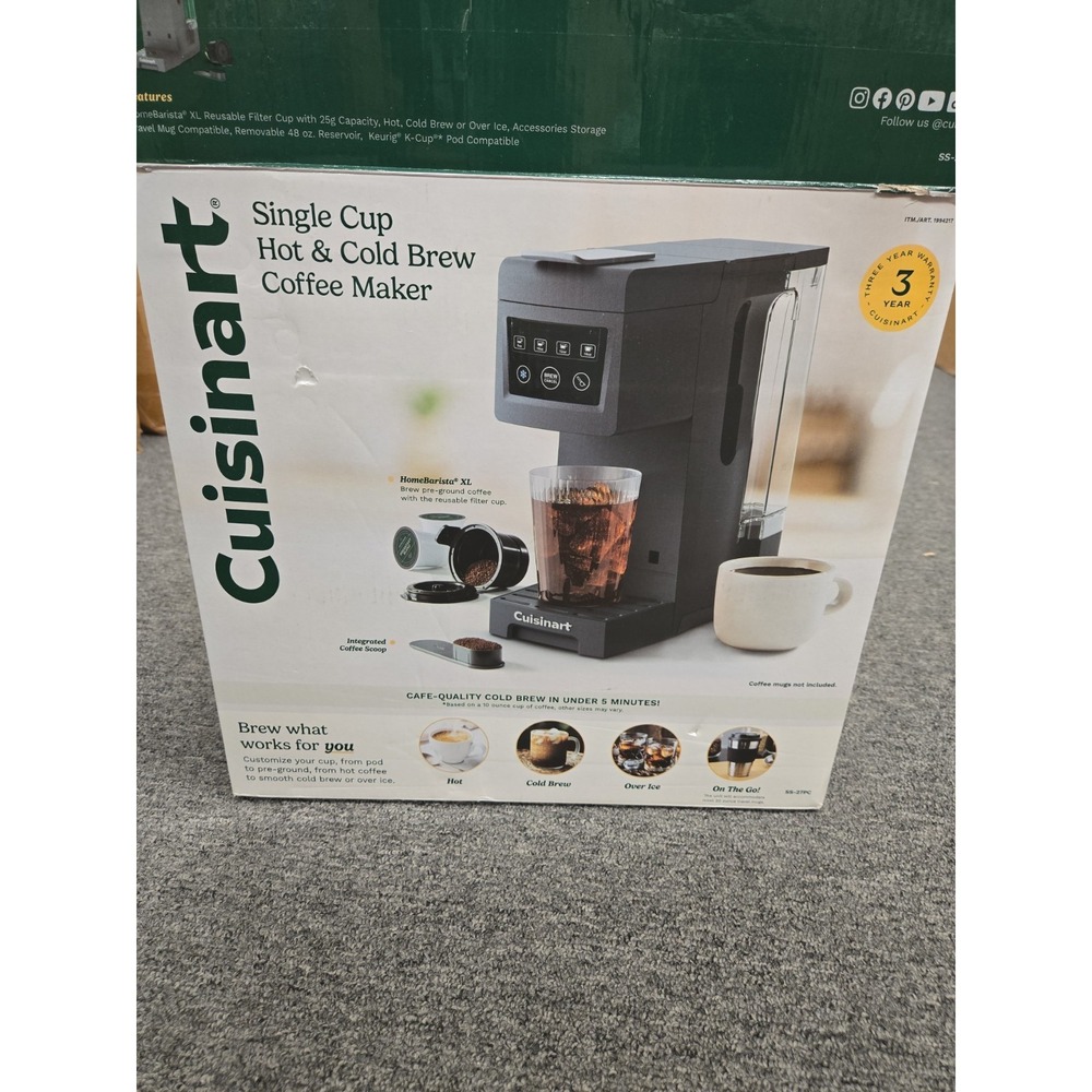 Cuisinart SS-27PC Single Serve Hot & Cold Brew Coffee Maker K-Cup Compatible